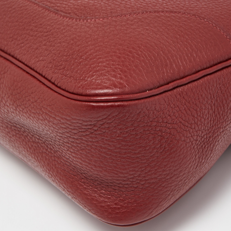 Pre Owned Hermes Rouge H Taurillon Clemence Trim Bag