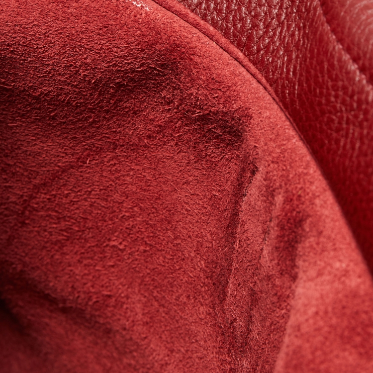 Pre Owned Hermes Rouge H Taurillon Clemence Trim Bag