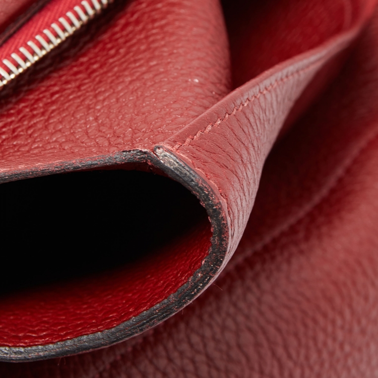 Pre Owned Hermes Rouge H Taurillon Clemence Trim Bag