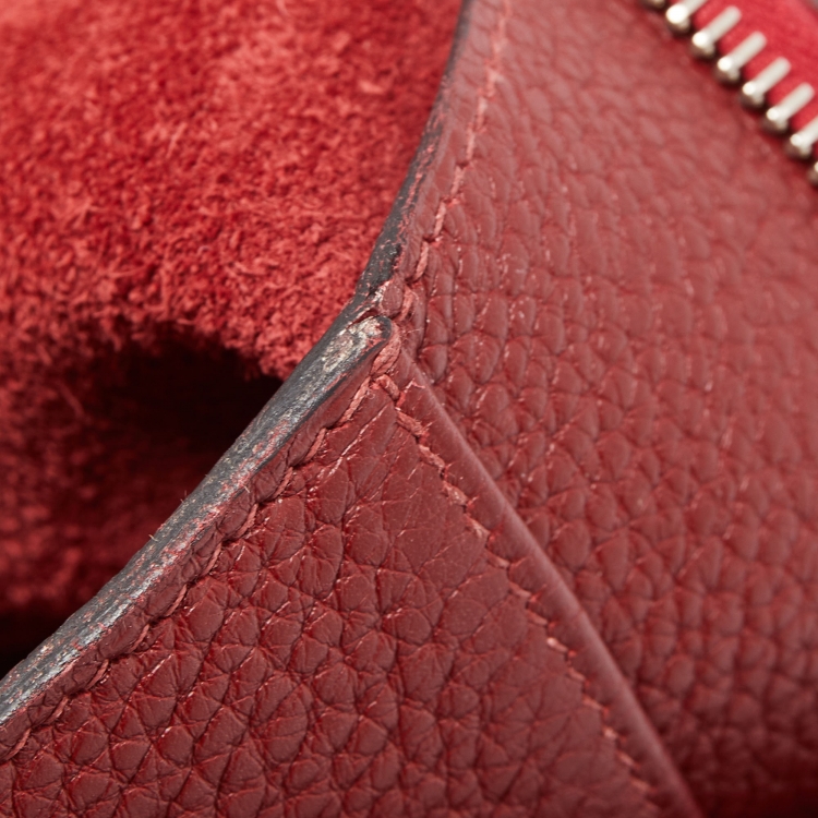 Pre Owned Hermes Rouge H Taurillon Clemence Trim Bag