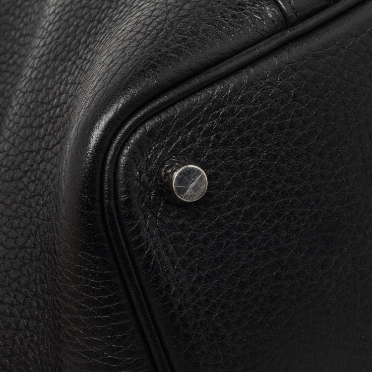 Pre Owned Hermes Black Taurillon Clemence Leather Picotin Lock 18 Bag