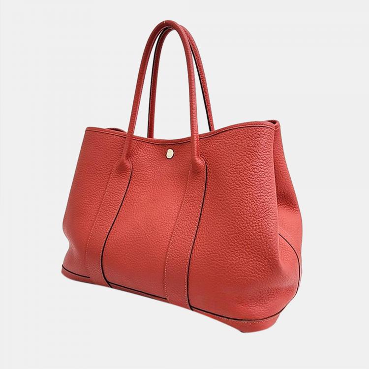 Hermes Rouge H Negonda Leather Garden Party 36 Bag Hermes