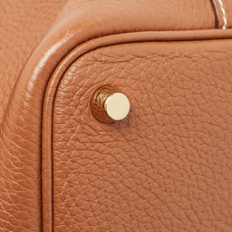 Pre Owned Hermes Gold Taurillon Clemence Leather Picotin Lock 18 Bag