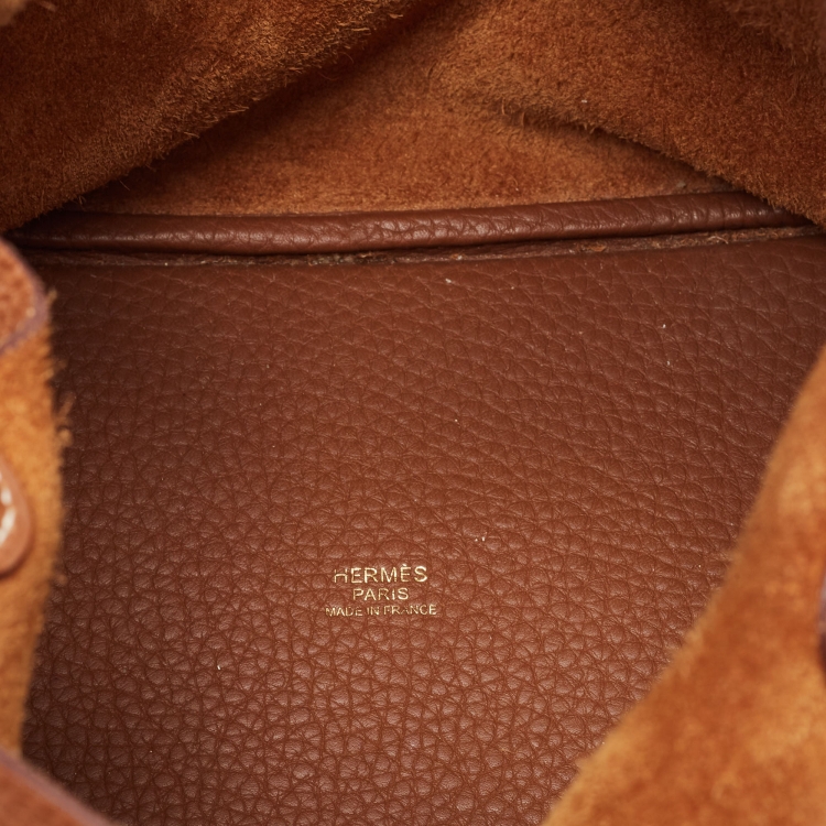 Pre Owned Hermes Gold Taurillon Clemence Leather Picotin Lock 18 Bag