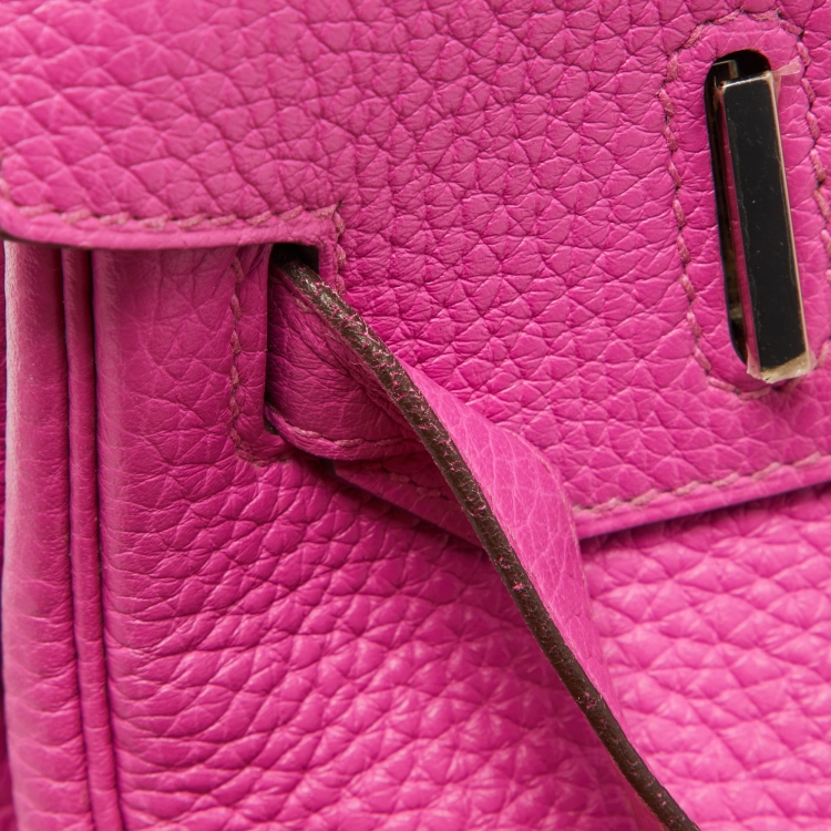 Pre Owned Hermès Magnolia Taurillon Clemence Leather Palladium Finish Birkin 30 Bag