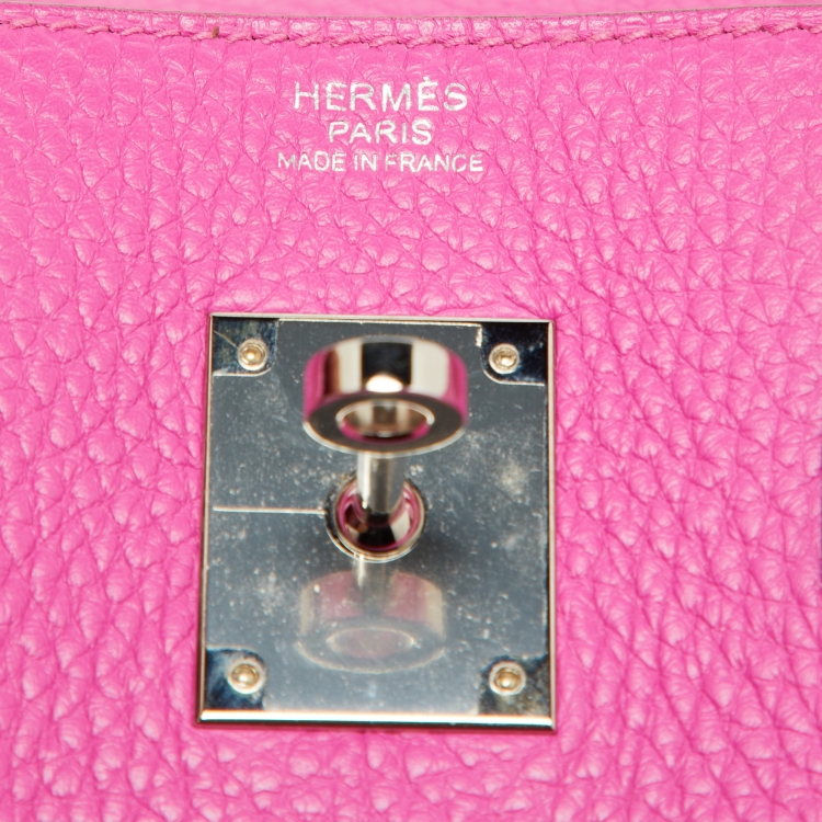 Pre Owned Hermès Magnolia Taurillon Clemence Leather Palladium Finish Birkin 30 Bag