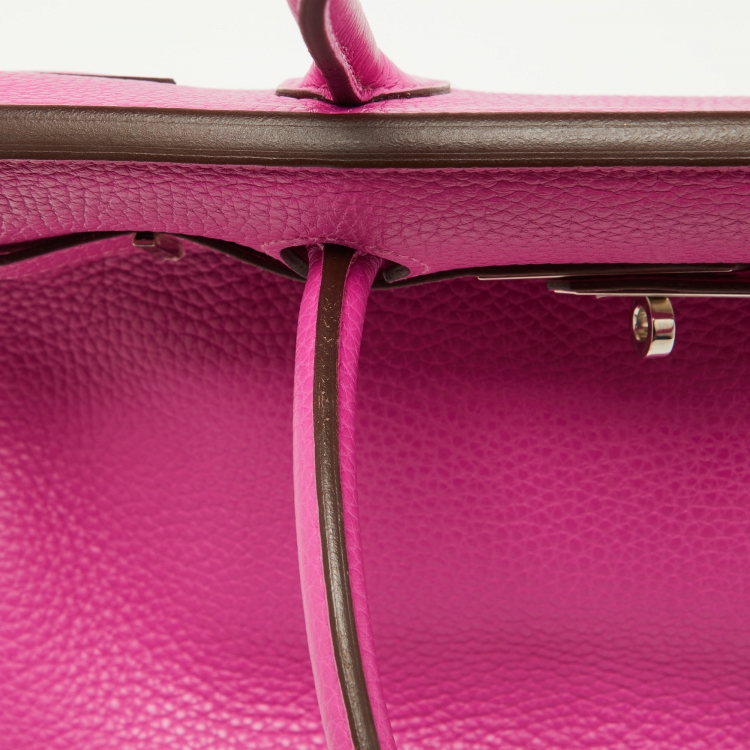 Pre Owned Hermès Magnolia Taurillon Clemence Leather Palladium Finish Birkin 30 Bag