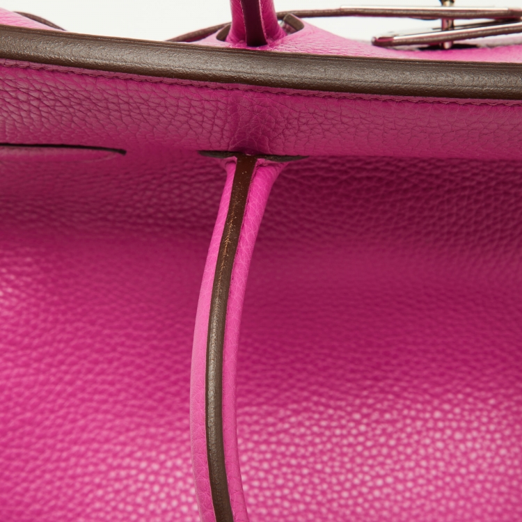 Pre Owned Hermès Magnolia Taurillon Clemence Leather Palladium Finish Birkin 30 Bag