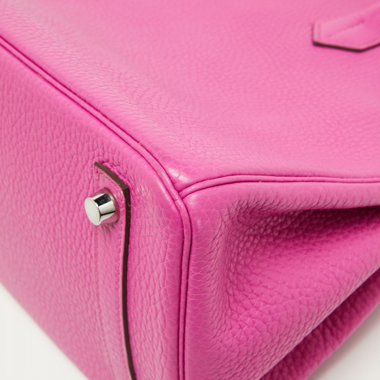 Pre Owned Hermès Magnolia Taurillon Clemence Leather Palladium Finish Birkin 30 Bag