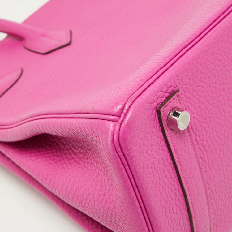 Pre Owned Hermès Magnolia Taurillon Clemence Leather Palladium Finish Birkin 30 Bag