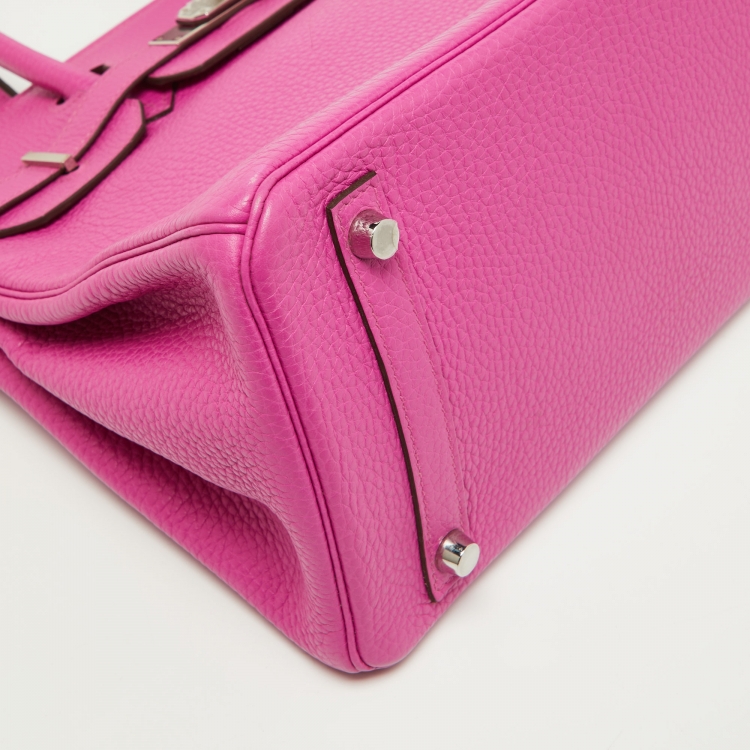 Pre Owned Hermès Magnolia Taurillon Clemence Leather Palladium Finish Birkin 30 Bag