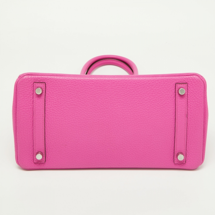 Pre Owned Hermès Magnolia Taurillon Clemence Leather Palladium Finish Birkin 30 Bag