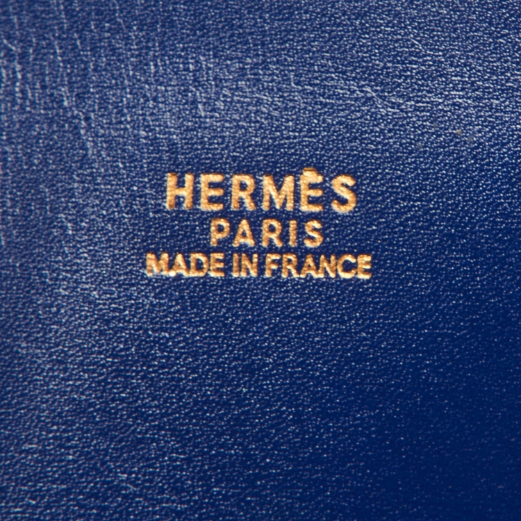 Pre Owned Hermes Bleu Box Leather LA Tote