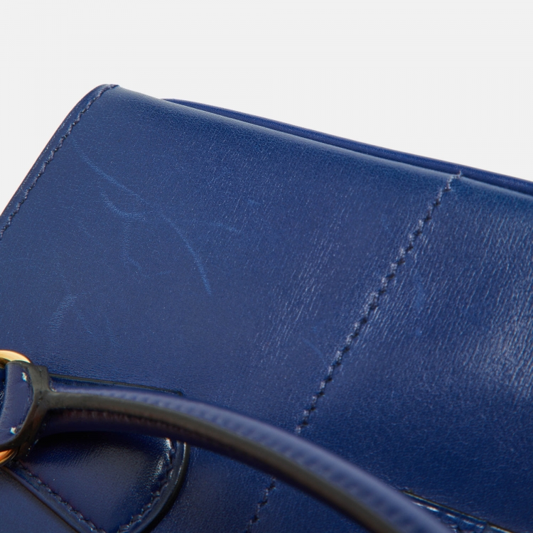 Pre Owned Hermes Bleu Box Leather LA Tote
