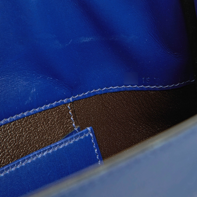 Pre Owned Hermes Bleu Box Leather LA Tote
