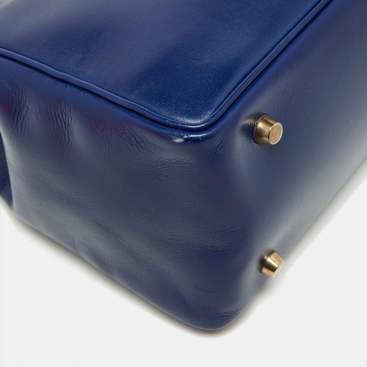 Pre Owned Hermes Bleu Box Leather LA Tote
