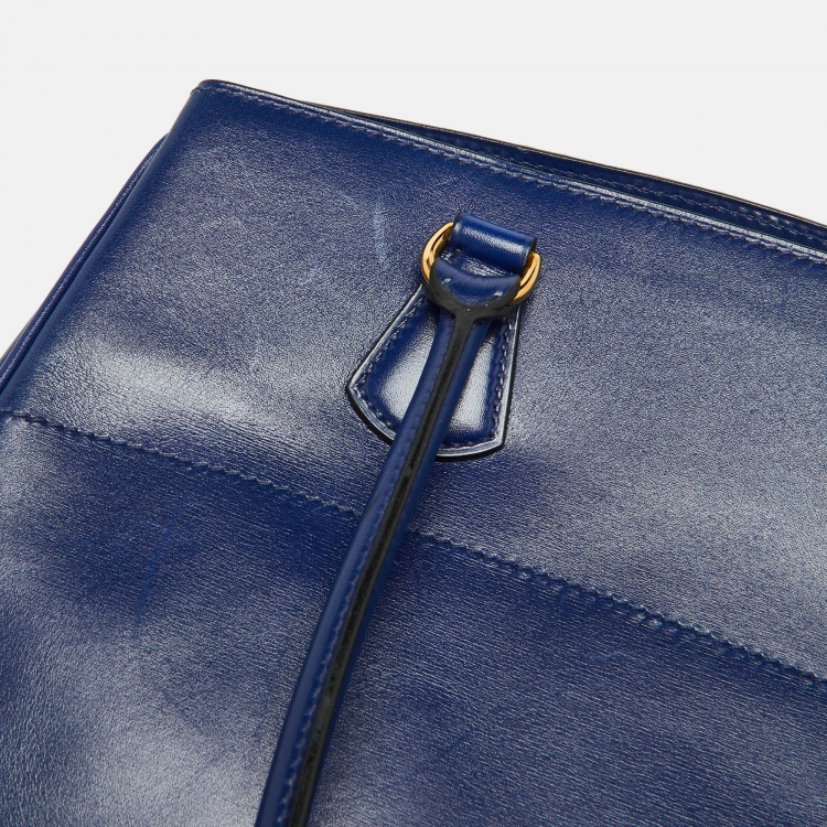 Pre Owned Hermes Bleu Box Leather LA Tote