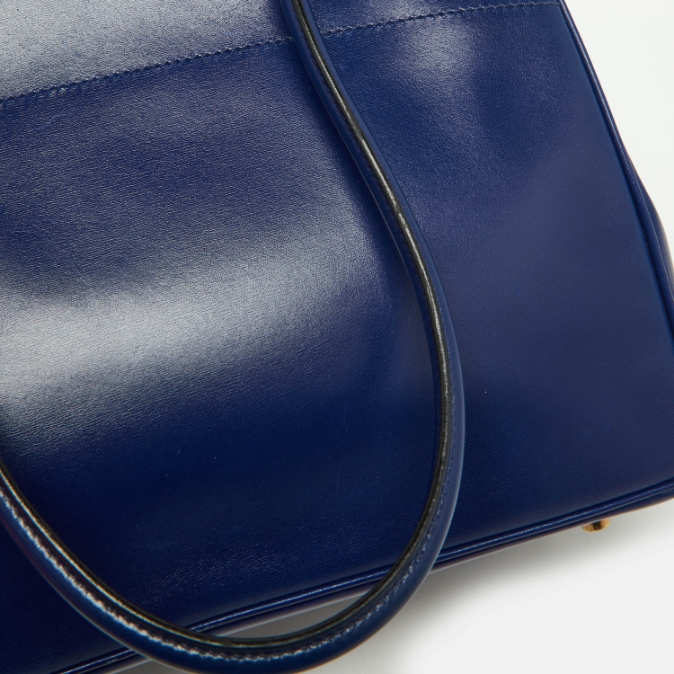 Pre Owned Hermes Bleu Box Leather LA Tote