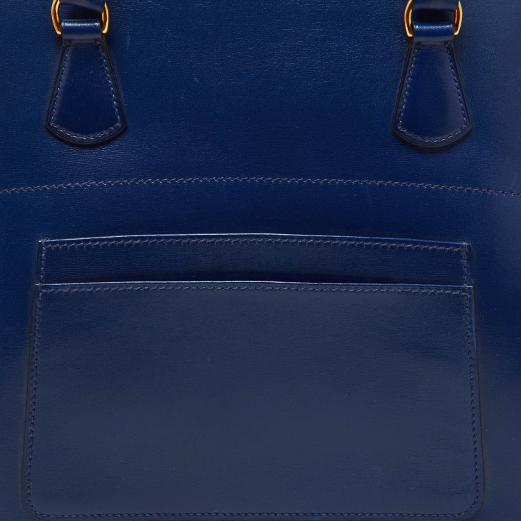 Pre Owned Hermes Bleu Box Leather LA Tote