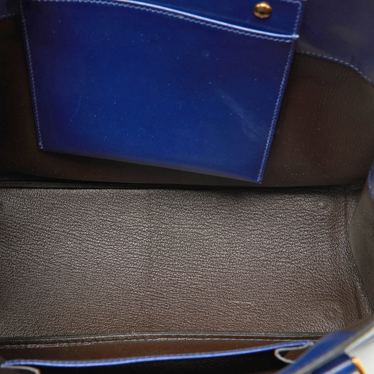 Pre Owned Hermes Bleu Box Leather LA Tote
