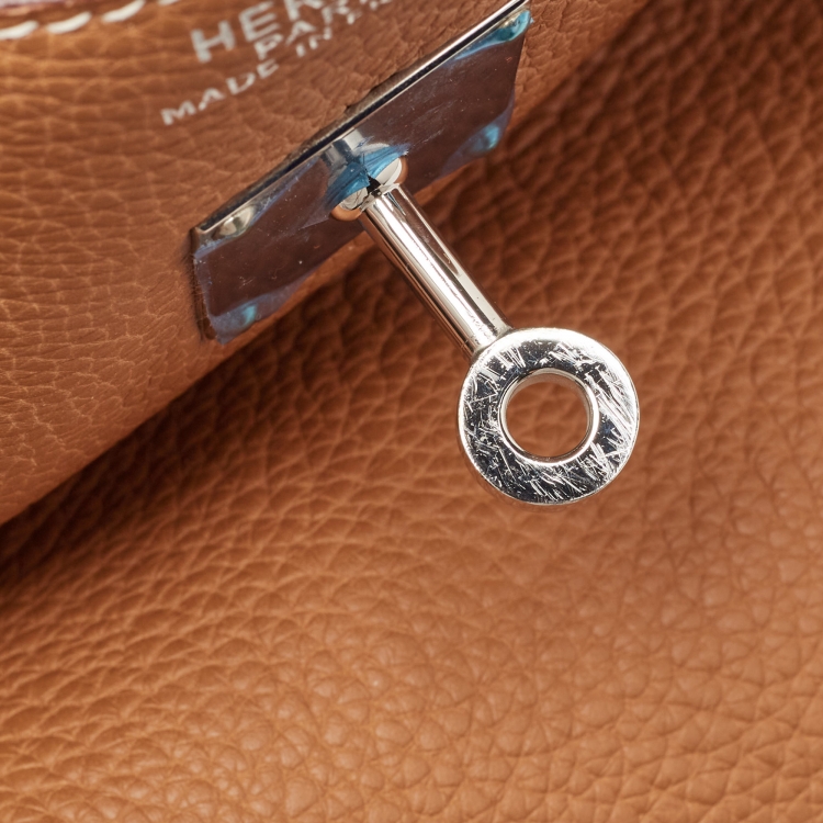 Pre Owned Hermes Gold Togo Leather Palladium Finish Birkin 50 Bag