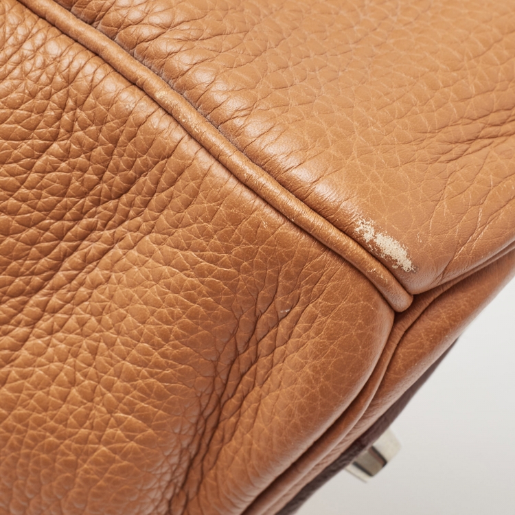 Pre Owned Hermes Gold Togo Leather Palladium Finish Birkin 50 Bag