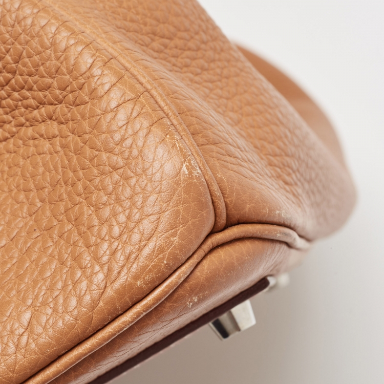 Pre Owned Hermes Gold Togo Leather Palladium Finish Birkin 50 Bag