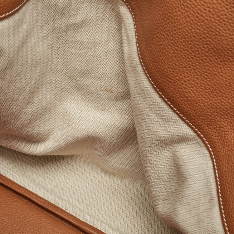 Pre Owned Hermes Gold Togo Leather Palladium Finish Birkin 50 Bag