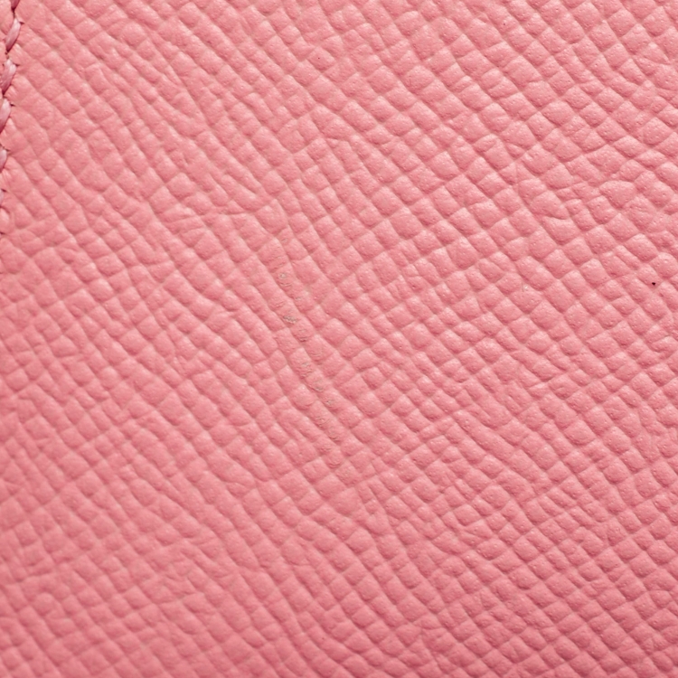 Pre Owned Hermes Rose Confetti Epsom Leather Palladium Finish Kelly Sellier 32 Bag