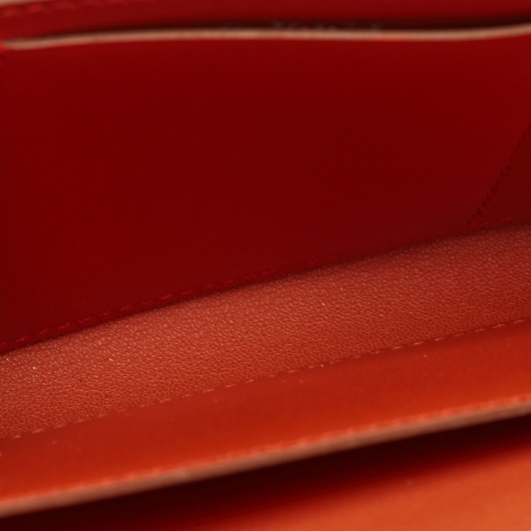 Pre Owned Hermes Sanguine Matte Alligator Mississippiensis and Tadelakt Leather Passant Long Wallet