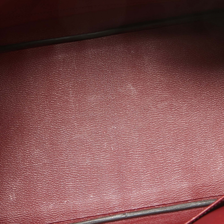 Pre Owned Hermes Bourgogne Crocodile Porosus Gold Finish Birkin 35 Bag