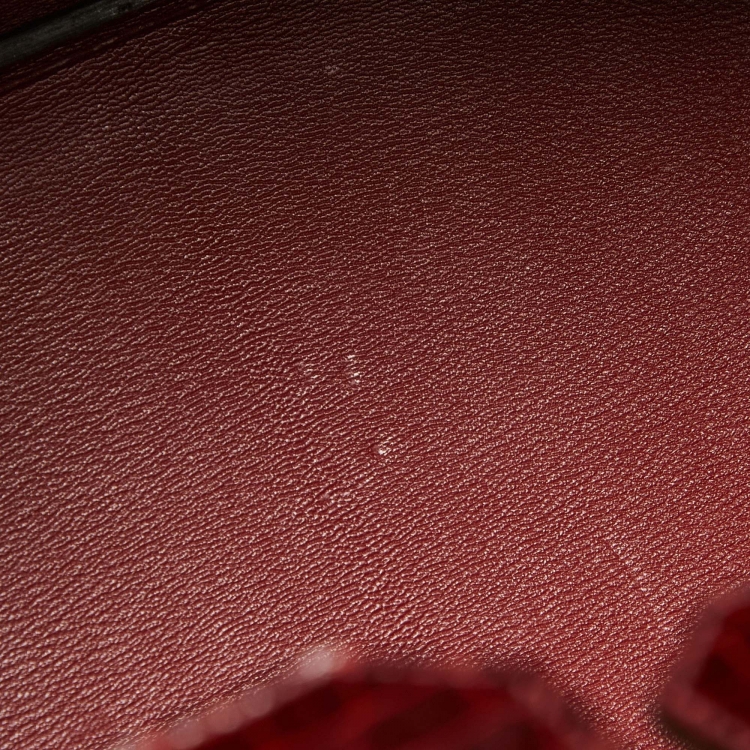 Pre Owned Hermes Bourgogne Crocodile Porosus Gold Finish Birkin 35 Bag