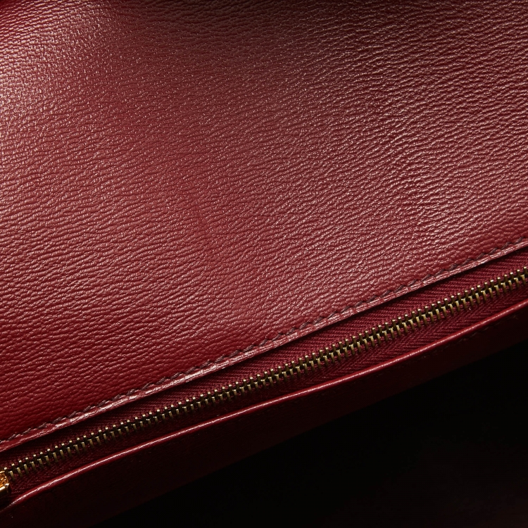 Pre Owned Hermes Bourgogne Crocodile Porosus Gold Finish Birkin 35 Bag