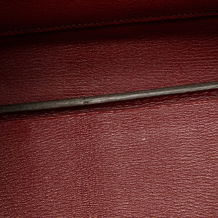 Pre Owned Hermes Bourgogne Crocodile Porosus Gold Finish Birkin 35 Bag