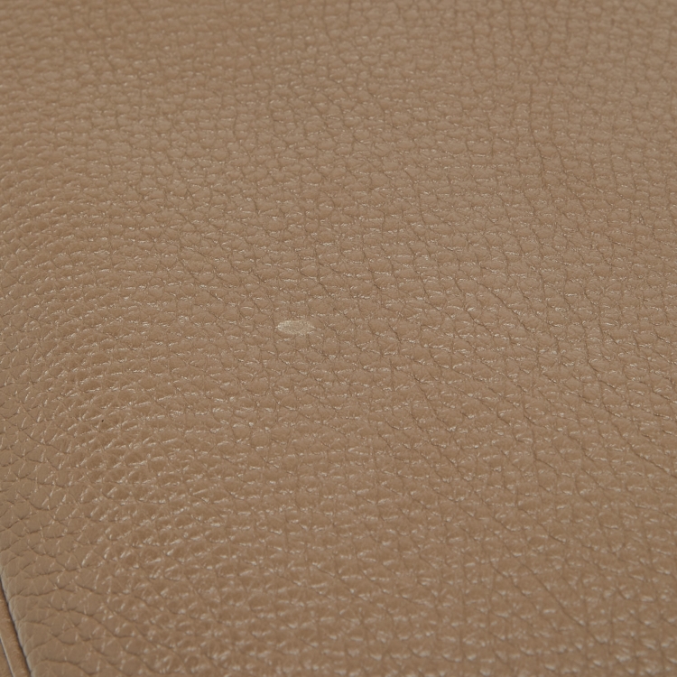 Pre Owned Hermes Taupe Taurillon Clemence Leather Palladium Finish Lindy 26 Bag
