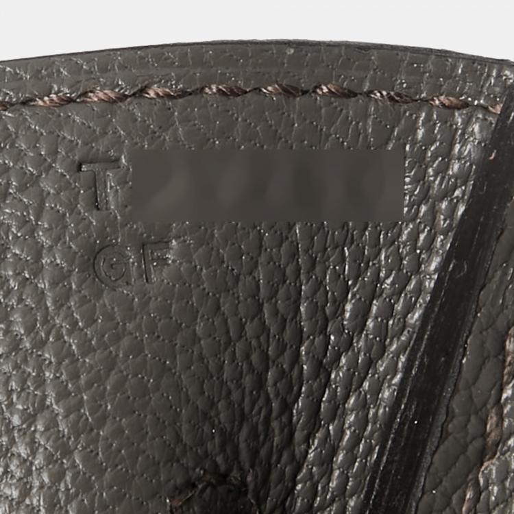 Pre Owned Hermes Etain Taurillon Clemence Palladium Finish Birkin 35 Bag