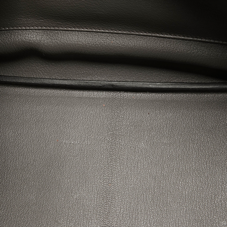 Pre Owned Hermes Etain Taurillon Clemence Palladium Finish Birkin 35 Bag
