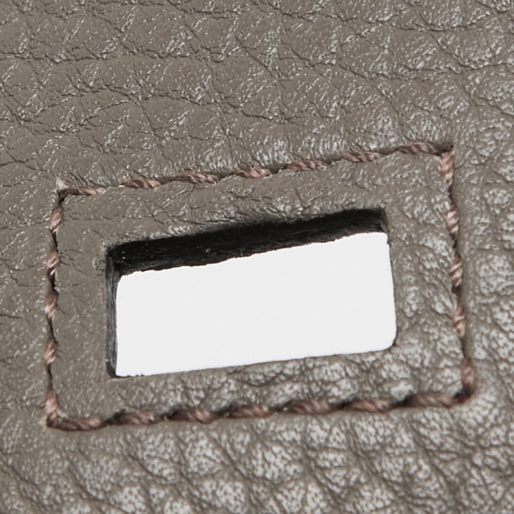 Pre Owned Hermes Etain Taurillon Clemence Palladium Finish Birkin 35 Bag