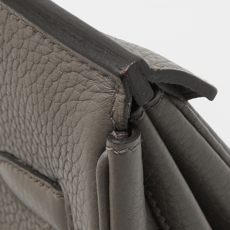 Pre Owned Hermes Etain Taurillon Clemence Palladium Finish Birkin 35 Bag