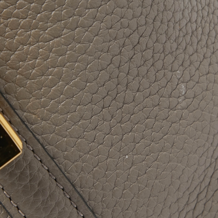 Pre Owned Hermes Etain Taurillon Clemence Leather Picotin Lock 18 Bag