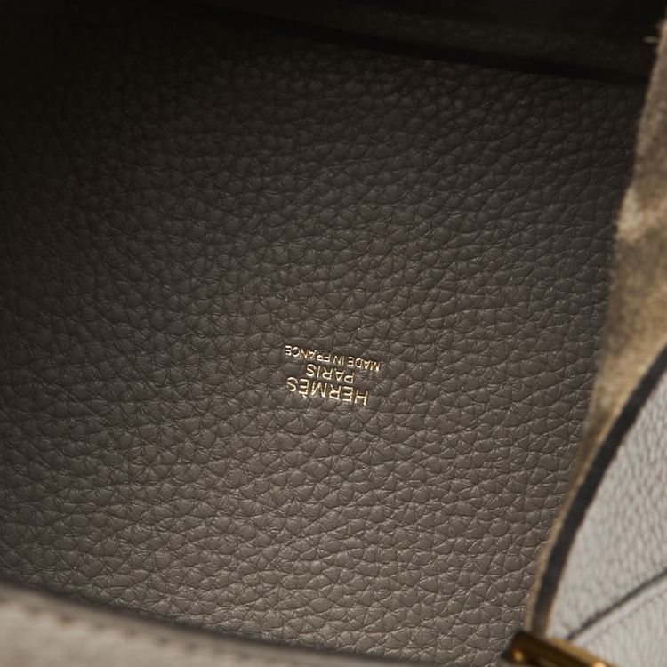 Pre Owned Hermes Etain Taurillon Clemence Leather Picotin Lock 18 Bag