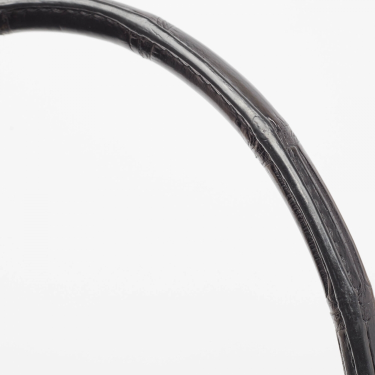 Pre Owned Hermes Black Crocodile Gold Finish Birkin 40 Bag