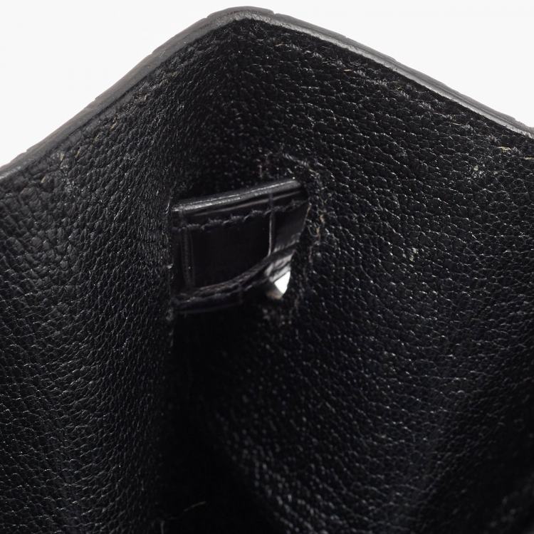 Pre Owned Hermes Black Crocodile Gold Finish Birkin 40 Bag