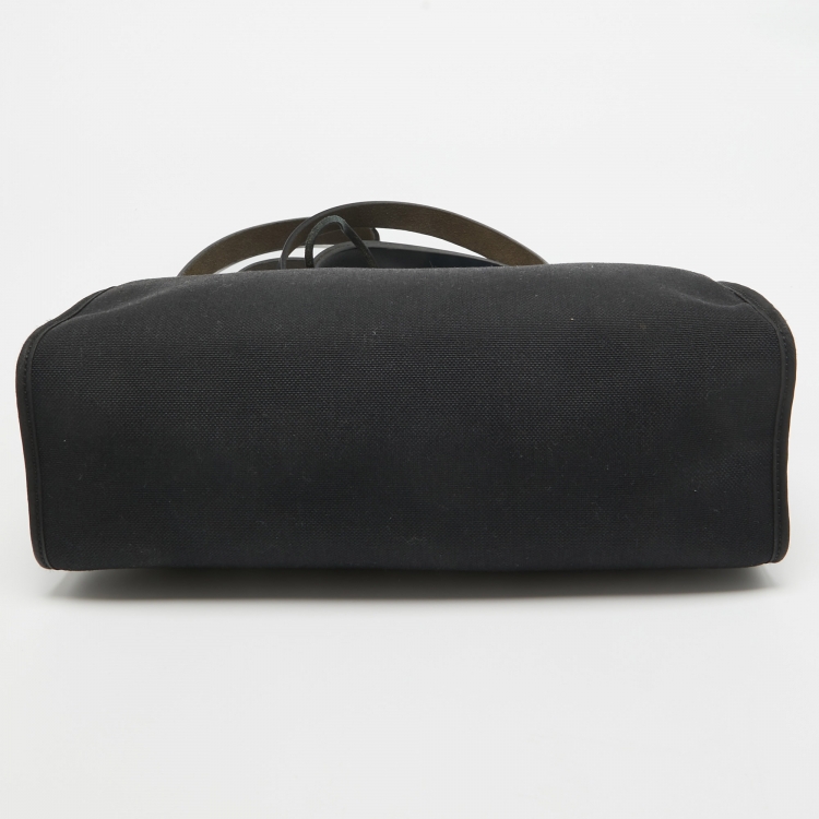 مملوكة مسبقًا Hermes Bleu Index/Black Canvas and Leather Herbag Zip PM Bag