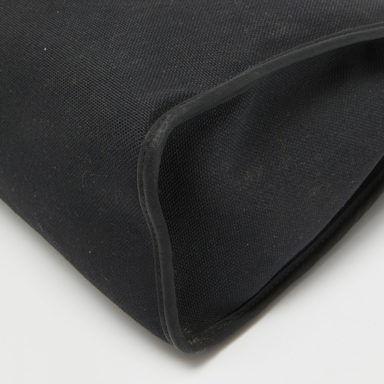 مملوكة مسبقًا Hermes Bleu Index/Black Canvas and Leather Herbag Zip PM Bag