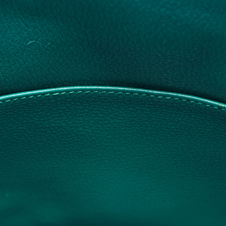 Pre Owned Hermès Bleu Zanzibar/Malachite Togo Leather Palladium Finish Birkin 35 Bag