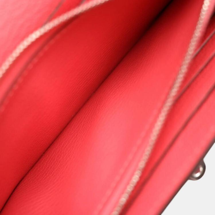 Pre Owned Hermes Rose Azalea Chevre Kelly Long Wallet