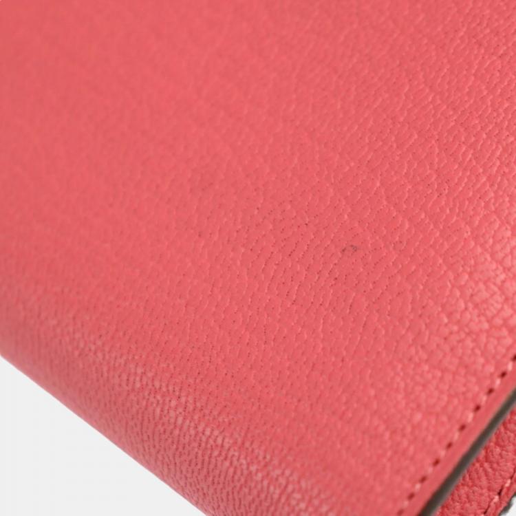 Pre Owned Hermes Rose Azalea Chevre Kelly Long Wallet