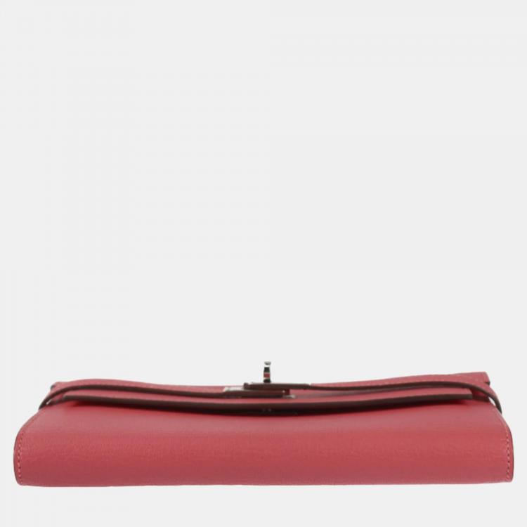 Pre Owned Hermes Rose Azalea Chevre Kelly Long Wallet