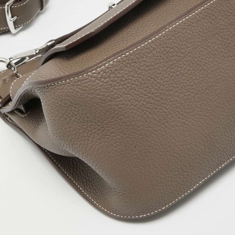 مملوكة مسبقًا Hermès  Etoupe Taurillon Clemence Leather Palladium Hardware Jypsiere 31 Bag